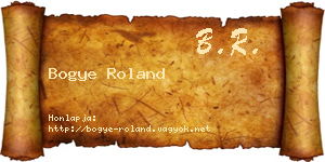 Bogye Roland névjegykártya